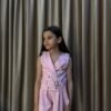 Qız Uşaq Klassik Sarafan Çəhrayı Rəng Kəmərli